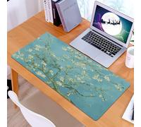 KDWJS Gaming Mouse Pad Mouse Mat - 35.5 x 16 in - XXL mousepad - Table mat large size - improved precision and speed - inspired by the painting of Vincent - Almond Blossom.
