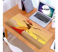 KDWJS Gaming Mouse Pad Mouse Mat - 35.5 x 16 in - XXL mousepad - Table mat large size - improved precision and speed - African cultural grace, woman in traditional costume leaning on her head against