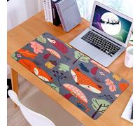 KDWJS Gaming Mouse Pad Mouse Mat - 35.5 x 16 in - XXL mousepad - Table mat large size - improved precision and speed - Seamless pattern with squirrels on a purple background. Vector illustration