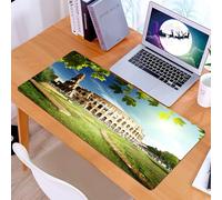 KDWJS Gaming Mouse Pad Mouse Mat - 35.5 x 16 in - XXL mousepad - Table mat large size - improved precision and speed - City，Colosseum, an ancient wonder bathed in the sun, surrounded by active enviro