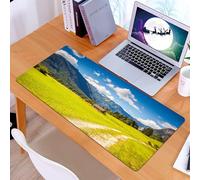 KDWJS Gaming Mouse Pad Mouse Mat - 35.5 x 16 in - XXL mousepad - Table mat large size - improved precision and speed - Nature, Julian Alps Mountain Rural Valley with photos