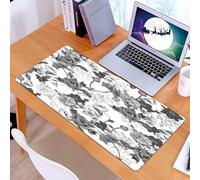 KDWJS Gaming Mouse Pad Mouse Mat - 35.5 x 16 in - XXL mousepad - Table mat large size - improved precision and speed - Monochrome floral pattern, repeat design of complex patterns of black and white