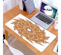 KDWJS Gaming Mouse Pad Mouse Mat - 35.5 x 16 in - XXL mousepad - Table mat large size - improved precision and speed - Henna, Eastern Civilization Inspired Mehndi Floral Design Motif Illustration Dec