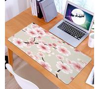 KDWJS Gaming Mouse Pad Mouse Mat - 35.5 x 16 in - XXL mousepad - Table mat large size - improved precision and speed - Seamless background pattern of pink Sakura blossom or Japanese flowering cherry