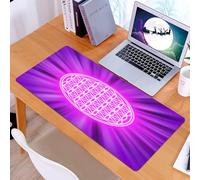 KDWJS Gaming Mouse Pad Mouse Mat - 35.5 x 16 in - XXL mousepad - Table mat large size - improved precision and speed - sacred geometry, abstract overlapping circles on stam