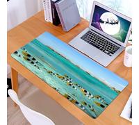 KDWJS Gaming Mouse Pad Mouse Mat - 35.5 x 16 in - XXL mousepad - Table mat large size - improved precision and speed - Ocean, Reef Shark Blacktip Chasing Butterfly Fish Lagoon de Bora Bora Tahiti