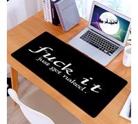 KDWJS Gaming Mouse Pad Mouse Mat - 35.5 x 16 in - XXL mousepad - Table mat large size - improved precision and speed - paragraph of text on a black background“fuck it just get naked”