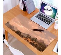 KDWJS Gaming Mouse Pad Mouse Mat - 35.5 x 16 in - XXL mousepad - Table mat large size - improved precision and speed - vulture flying over a forest mountain landscape with a dreamy cloudy sky