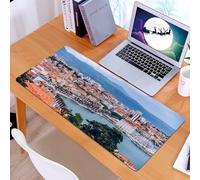 KDWJS Gaming Mouse Pad Mouse Mat - 35.5 x 16 in - XXL mousepad - Table mat large size - improved precision and speed - UNESCO World Heritage Site.Split panoramic view of town Dalmatia Croatia.