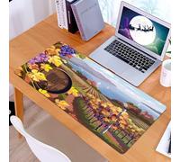 KDWJS Gaming Mouse Pad Mouse Mat - 35.5 x 16 in - XXL mousepad - Table mat large size - improved precision and speed - Winery, Countryside Landscape Vineyard Agriculture Season enol