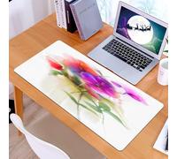 KDWJS Gaming Mouse Pad Mouse Mat - 35.5 x 16 in - XXL mousepad - Table mat large size - improved precision and speed - Watercolor flower, spring blooming bouquet of rom orchids