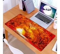 KDWJS Gaming Mouse Pad Mouse Mat - 35.5 x 16 in - XXL mousepad - Table mat large size - improved precision and speed - Autumn landscape orange painted palette knife. Digital painting.