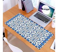 KDWJS Gaming Mouse Pad Mouse Mat - 35.5 x 16 in - XXL mousepad - Table mat large size - improved precision and speed - Moroccan-oriental-turkish inspired arabesque mosaic motifs in classic retro desi