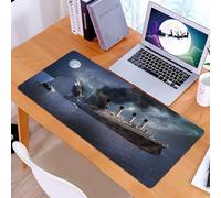 KDWJS Gaming Mouse Pad Mouse Mat - 35.5 x 16 in - XXL mousepad - Table mat large size - improved precision and speed - Titanic Ocean Liner crashed into an iceberg in 1912 on the Atlantic Ocean near t