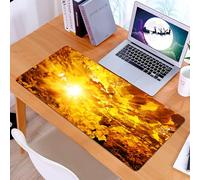KDWJS Gaming Mouse Pad Mouse Mat - 35.5 x 16 in - XXL mousepad - Table mat large size - improved precision and speed - Farm Decor, sun shining through the golden