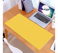 KDWJS Gaming Mouse Pad Mouse Mat - 35.5 x 16 in - XXL mousepad - Table mat large size - improved precision and speed - Yellow, Polka Dots on Plain Background Live, Heat Resistant Place Mats