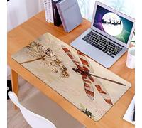 KDWJS Gaming Mouse Pad Mouse Mat - 35.5 x 16 in - XXL mousepad - Table mat large size - improved precision and speed - Macro shots Beautiful nature scene dragonfly.