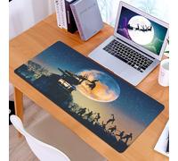 KDWJS Gaming Mouse Pad Mouse Mat - 35.5 x 16 in - XXL mousepad - Table mat large size - improved precision and speed - Fantasy World, dead queen in the castle Zombies in the cemetery L
