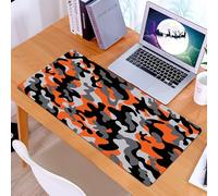 KDWJS Gaming Mouse Pad Mouse Mat - 35.5 x 16 in - XXL mousepad - Table mat large size - improved precision and speed - Camo, contemporary camouflage design, interesting combination of orange, gray an