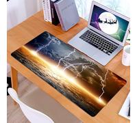 KDWJS Gaming Mouse Pad Mouse Mat - 35.5 x 16 in - XXL mousepad - Table mat large size - improved precision and speed - Dramatic Sky Lightning Bolts Illuminating the Skies Above a Cloud
