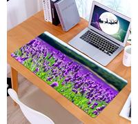 KDWJS Gaming Mouse Pad Mouse Mat - 35.5 x 16 in - XXL mousepad - Table mat large size - improved precision and speed - Lavender, landscape field in France. Fragrant blooming landscape. Agriculture. R
