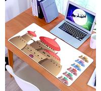 KDWJS Gaming Mouse Pad Mouse Mat - 35.5 x 16 in - XXL mousepad - Table mat large size - improved precision and speed - Magic Castle is colorful fantasy, charming castle, red - huge miracle