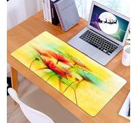 KDWJS Gaming Mouse Pad Mouse Mat - 35.5 x 16 in - XXL mousepad - Table mat large size - improved precision and speed - Watercolor Flower,Poppy Flowers Motif in Tones Spring Inspired Modern Picture