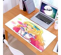 KDWJS Gaming Mouse Pad Mouse Mat - 35.5 x 16 in - XXL mousepad - Table mat large size - improved precision and speed - Anime, cute manga girl blows bubbles in Japanese art painting
