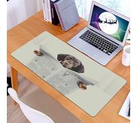 KDWJS Gaming Mouse Pad Mouse Mat - 35.5 x 16 in - XXL mousepad - Table mat large size - improved precision and speed - Animal, a dachshund dog holding the 'Daily Dog' newspaper reading, emitting a cu
