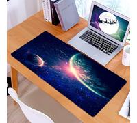 KDWJS Gaming Mouse Pad Mouse Mat - 35.5 x 16 in - XXL mousepad - Table mat large size - improved precision and speed - Galaxy Outer Space theme Planet Earth and Mars in Space Discovery
