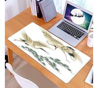 KDWJS Gaming Mouse Pad Mouse Mat - 35.5 x 16 in - XXL mousepad - Table mat large size - improved precision and speed - Flying cranes, flying cranes with extended wings slid across the pine trees, cap