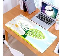 KDWJS Gaming Mouse Pad Mouse Mat - 35.5 x 16 in - XXL mousepad - Table mat large size - improved precision and speed - tree spans spring and autumn，Heart-Shape Transformation of Shape Tree，The double