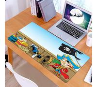 KDWJS Gaming Mouse Pad Mouse Mat - 35.5 x 16 in - XXL mousepad - Table mat large size - improved precision and speed - Pirate,Funny Pirate Boy Kid on Ship Deck Journey Dangerous Adventure