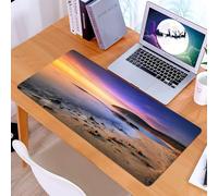 KDWJS Gaming Mouse Pad Mouse Mat - 35.5 x 16 in - XXL mousepad - Table mat large size - improved precision and speed - Beach sunset landscape, beach at sunset, colorful sky and calm ocean, tropical b