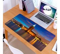 KDWJS Gaming Mouse Pad Mouse Mat - 35.5 x 16 in - XXL mousepad - Table mat large size - improved precision and speed - European,Stockholm Scenic Night at City Hall Old Town Enchanted Town Sweden View