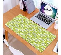 KDWJS Gaming Mouse Pad Mouse Mat - 35.5 x 16 in - XXL mousepad - Table mat large size - improved precision and speed - Hummingbird decor, flying birds pattern on floral background spring garden wings