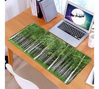 KDWJS Gaming Mouse Pad Mouse Mat - 35.5 x 16 in - XXL mousepad - Table mat large size - improved precision and speed - Beautiful Swedish summer landscape with grove of birch trees with white and blac