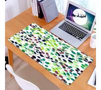 KDWJS Gaming Mouse Pad Mouse Mat - 35.5 x 16 in - XXL mousepad - Table mat large size - improved precision and speed - Nature, pattern of mixed leaves in various tones Spring Summer Autumn Season