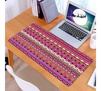 KDWJS Gaming Mouse Pad Mouse Mat - 35.5 x 16 in - XXL mousepad - Table mat large size - improved precision and speed - Pink,Traditional African Motifs and Borders Ethnic Tribal Accents Vintage Nativ