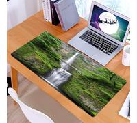 KDWJS Gaming Mouse Pad Mouse Mat - 35.5 x 16 in - XXL mousepad - Table mat large size - improved precision and speed - s Set,Falls of Rivendell Multnomah Waterfall Oregon with Elf Path