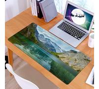 KDWJS Gaming Mouse Pad Mouse Mat - 35.5 x 16 in - XXL mousepad - Table mat large size - improved precision and speed - Landscape, Serene Obersee mountain lake in the valley of the Alps Germany nature