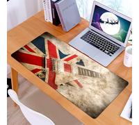KDWJS Gaming Mouse Pad Mouse Mat - 35.5 x 16 in - XXL mousepad - Table mat large size - improved precision and speed - Music Grunge British Pop Guitar Rock London Jack Union Brit Flag in,