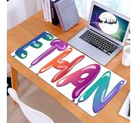 KDWJS Gaming Mouse Pad Mouse Mat - 35.5 x 16 in - XXL mousepad - Table mat large size - improved precision and speed - Ethan, colorful letters in the form of balloons Happy Birthday Celebration under