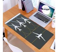 KDWJS Gaming Mouse Pad Mouse Mat - 35.5 x 16 in - XXL mousepad - Table mat large size - improved precision and speed - Three planes docked on jet bridges and a taxiway highlight airport operations