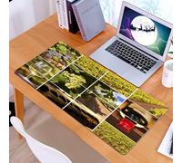 KDWJS Gaming Mouse Pad Mouse Mat - 35.5 x 16 in - XXL mousepad - Table mat large size - improved precision and speed - Vineyard, vineyard landscapes purple grapes French bottle G