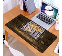 KDWJS Gaming Mouse Pad Mouse Mat - 35.5 x 16 in - XXL mousepad - Table mat large size - improved precision and speed - Gothic church, an old-style room with huge colorful windows, lighted candles and
