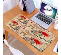 KDWJS Gaming Mouse Pad Mouse Mat - 35.5 x 16 in - XXL mousepad - Table mat large size - improved precision and speed - Japanese cultural design, complex repetitive patterns show characters, dragons,