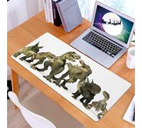 KDWJS Gaming Mouse Pad Mouse Mat - 35.5 x 16 in - XXL mousepad - Table mat large size - improved precision and speed - Diverse dinosaur display, a series of realistic green dinosaur models showing va
