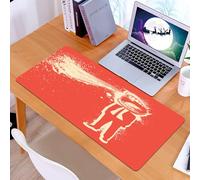 KDWJS Gaming Mouse Pad Mouse Mat - 35.5 x 16 in - XXL mousepad - Table mat large size - improved precision and speed - Funny, Trippy Man Screaming Big Mouth Mad Man in Work Life Bo suit