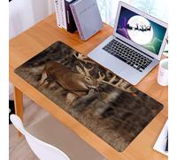 KDWJS Gaming Mouse Pad Mouse Mat - 35.5 x 16 in - XXL mousepad - Table mat large size - improved precision and speed - Animal, a majestic deer, standing gracefully in the wooded landscape